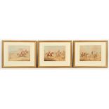 Property of a lady - English school (late 19th century) - HUNTING SCENES - a set of three,