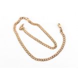 Property of a deceased estate - a 9ct gold flat link chain necklace, 20.25ins. (51.5cms.) long,