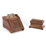 Property of a gentleman - a late Victorian carved American black walnut purdonium or coal box,