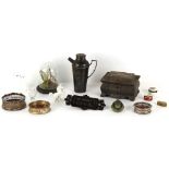 Property of a deceased estate - a box containing assorted items including an Asprey silver plated