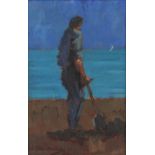Property of a gentleman - Kathleen Sylvester Le Clerc Fowle (1903-1992) - FIGURE ON A BEACH - oil on