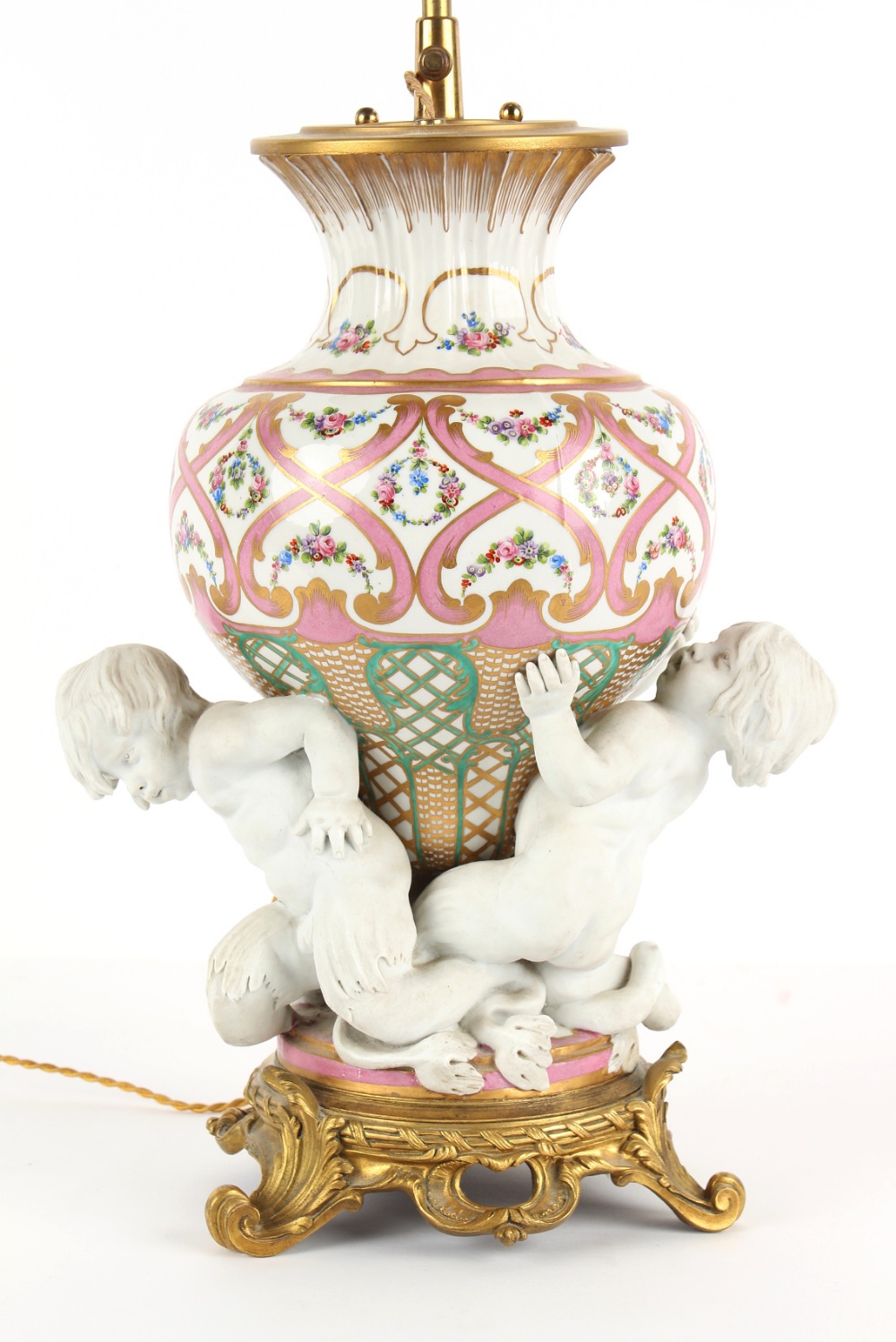 Property of a lady - a good 19th century French Paris porcelain pink ground porcelain vase with - Image 2 of 4