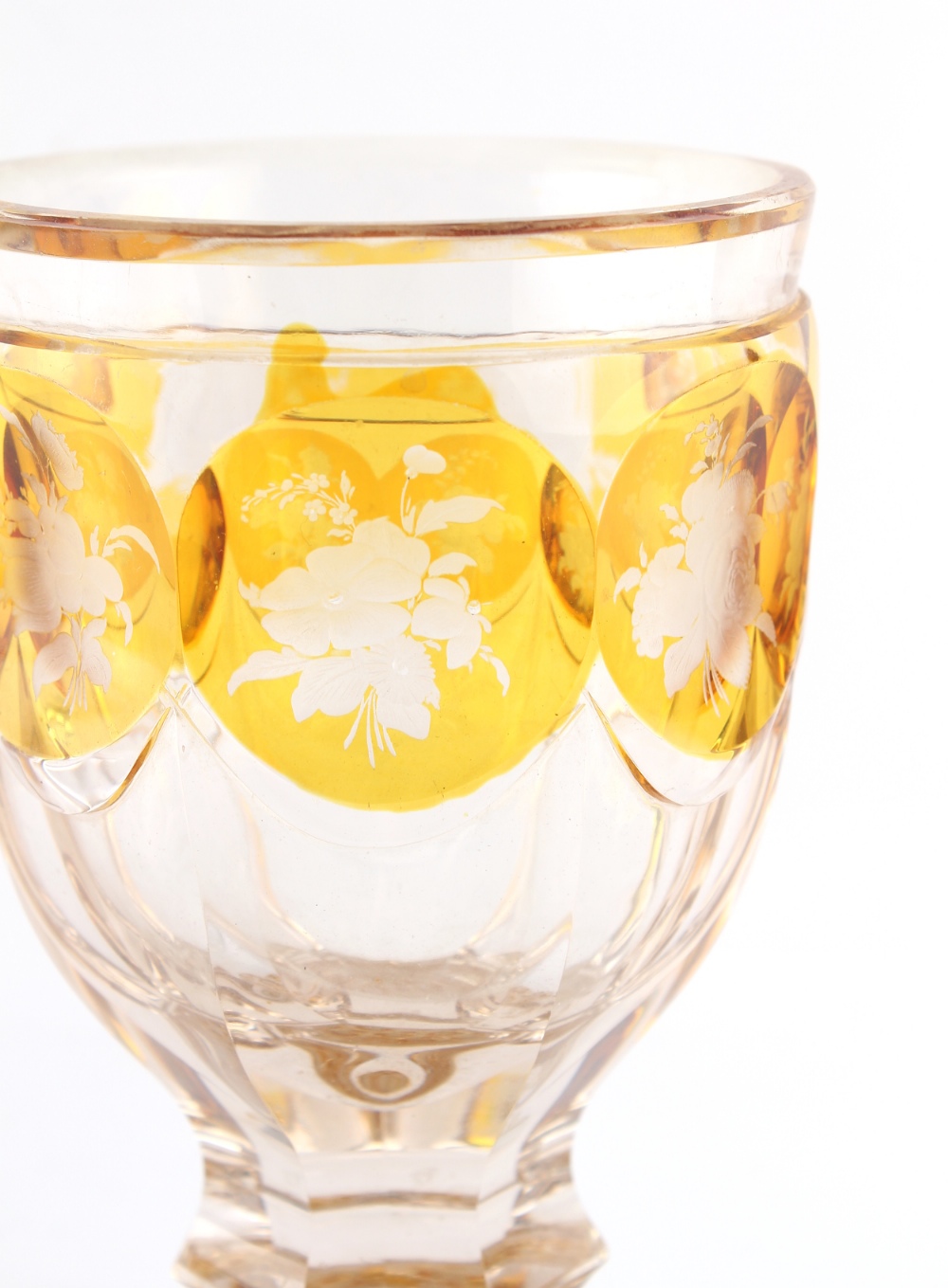 Property of a lady - a 19th century Bohemian amber flashed glass goblet, 6.2ins. (15.7cms.) high; - Image 3 of 3