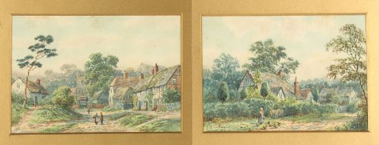 Property of a gentleman - Albert Dunington (1860-1928) - VILLAGE SCENES - a pair, watercolours, each