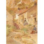 Property of a gentleman - William Egerton Hine (1851-1926) - FISHERFOLK OUTSIDE COTTAGES -