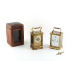 Property of a lady - two late 19th / early 20th century French brass cased carriage clock