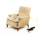 Property of a gentleman - a late Victorian upholstered recliner armchair or reading chair, with