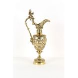 Property of a gentleman - a large late 19th century polished bronze model of a Bacchanalian ewer,