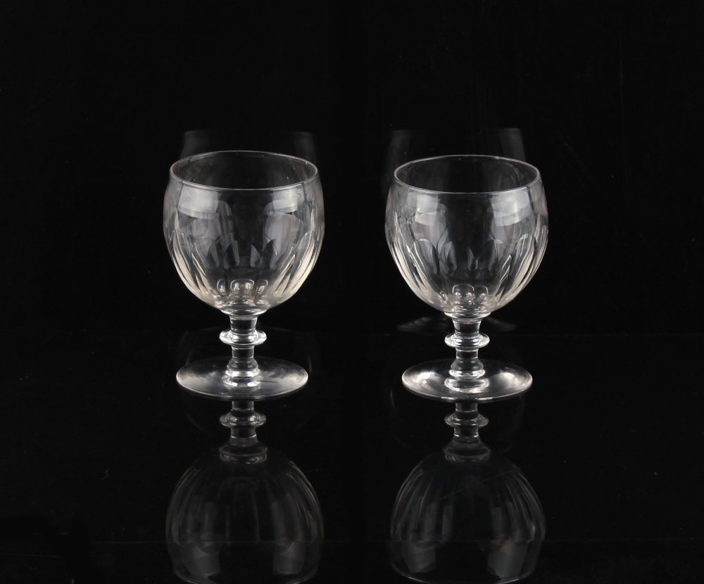 Property of a gentleman - a pair of Victorian glass rummers, with fluted decoration, each 5.2ins. (