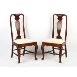 Property of a lady - a pair of early 18th century Queen Anne walnut side chairs, with stylised