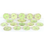 Property of a gentleman - a set of ten Copeland & Garrett Feldspar Porcelain lime green ground