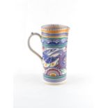 Property of a gentleman - a Poole Pottery 'Bluebird' pattern cylindrical jug, impressed 'POOLE /