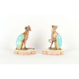 Property of a gentleman - a pair of late 19th century Continental coloured bisque porcelain models