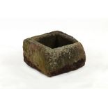 Property of a gentleman - an antique granite trough, with drainage hole, approximately 21 by