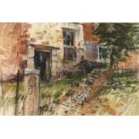 Property of a lady - Norman Battershill RBA ROI (1922-2010) - HOUSE AT WOOLLAND - pastel, 11.25 by