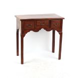 Property of a gentleman - an 18th century George III mahogany lowboy, with square chamfered legs,