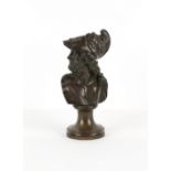 Property of a lady - a late 19th / early 20th century Continental patinated bronze bust of Ajax,