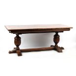 Property of a lady - a good Cromwellian style oak refectory table, with cup & cover supports