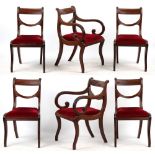 Property of a lady - a set of six early 19th century Regency period mahogany dining chairs including