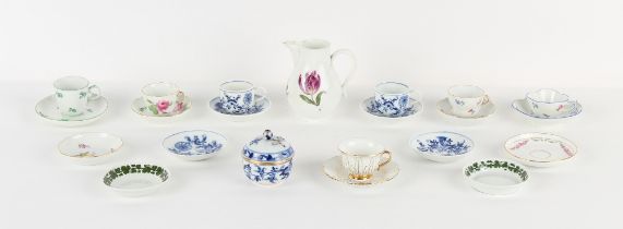 Property of a lady - a quantity of Meissen porcelain including seven cups & saucers (a lot);