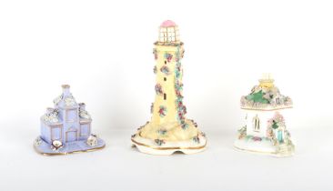 Property of a lady - three 19th century Staffordshire cottage pastille burners including one