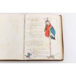 Property of a gentleman - an early 20th century autograph book, containing drawings and verses,