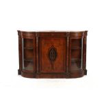 Property of a lady - a Victorian gilt metal mounted figured walnut & marquetry inlaid 'D'-shaped