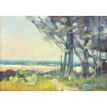 Property of a lady - Norman Battershill RBA ROI (1922-2010) - LANDSCAPE AT EDGE OF WOODS - oil on