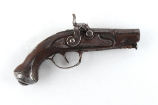 Property of a gentleman - an early 19th century percussion cap pocket pistol, the underside of the