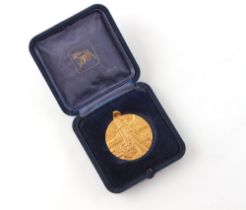 Property of a deceased estate - an 18ct gold presentation medallion from Enichem Elastomers, 37mmm