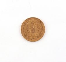 Property of a lady - gold coin - an 1873 German States Prussian 10 Mark gold coin.