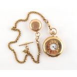 Property of a gentleman - an Edwardian 18ct gold half hunter pocket watch, keyless wind,