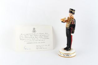 Property of a gentleman - a Michael Butty porcelain limited edition figure of a Trumpeter of The