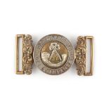 Property of a gentleman - militaria - an Oxfordshire Light Infantry brass & silvered two-part belt