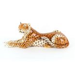 Property of a lady - a large modern Italian Bouzan ceramic model of a recumbent Leopard,