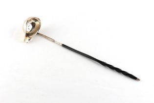 Property of a gentleman - a late 18th century George III unmarked silver punch ladle with twisted