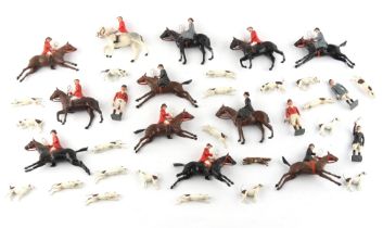 Property of a deceased estate - a quantity of Britains painted lead hunting figures comprising