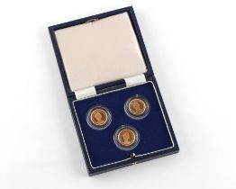 Property of a deceased estate - gold coins - two 1982 and one 1984 QEII gold half sovereigns, each