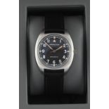 Property of a gentleman - a gentleman's Hamilton Khaki mechanical wristwatch, black dial, appears to