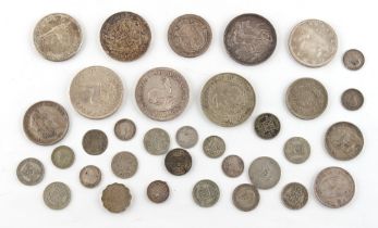 Property of a gentleman - a quantity of collectible silver coins including GB - 1896 Crown, 1917