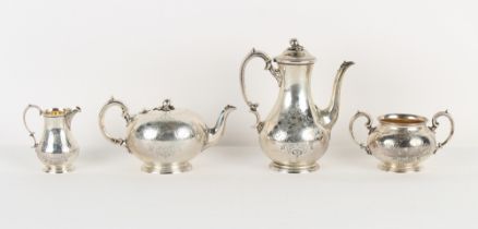 Property of a gentleman - a Victorian silver four piece tea & coffee set, Richard Martin &