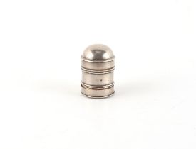 Property of a gentleman - a George III silver vinaigrette, of cylindrical form with domed cover