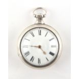 The Henry & Tricia Byrom Collection - a William IV silver pair cased pocket watch, the verge