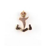 Property of a deceased estate - a 9ct gold & enamel The Kings African Rifles sweethearts brooch,