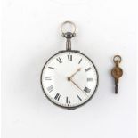 Property of a gentleman - a George IV silver cased open faced pocket watch, with fusee verge