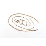 Property of a gentleman - a 9ct three colour gold flat braided chain necklace, 18ins. (46cms.) long;