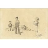 Property of a gentleman of title - Frederick Walker ARA RWS (1840-1875) - BOYS PLAYING CRICKET -