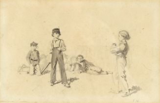 Property of a gentleman of title - Frederick Walker ARA RWS (1840-1875) - BOYS PLAYING CRICKET -