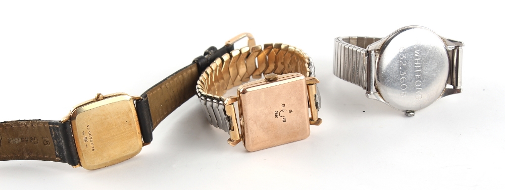 Property of a gentleman - a gentleman's 9ct gold square cased wristwatch with Swiss 17-jewel - Image 3 of 3