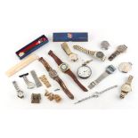 Property of a gentleman - a bag containing assorted watches, mostly wristwatches (a lot).